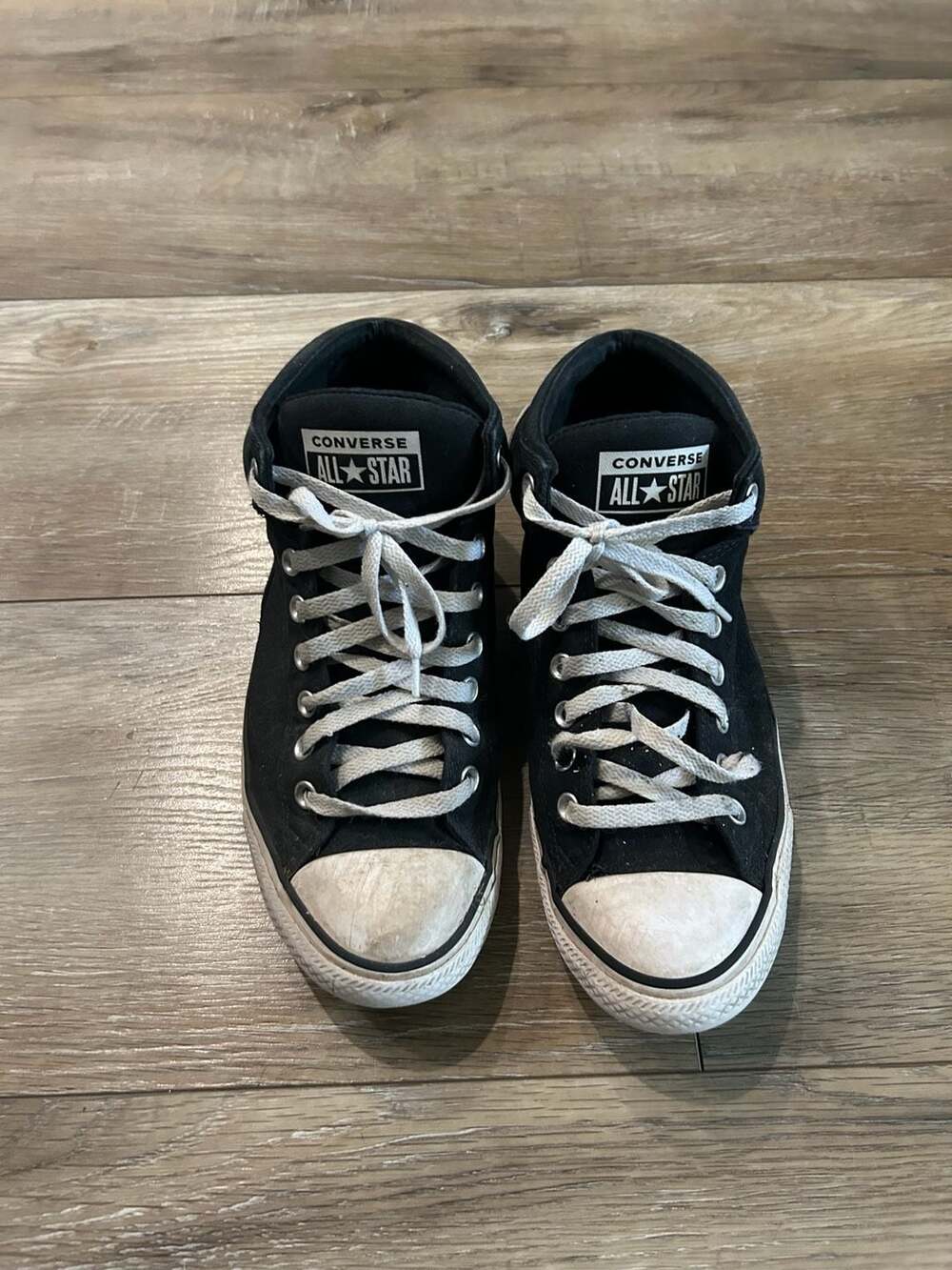 Converse Chuck Taylor All Star Black Canvas Mid Top Sneakers